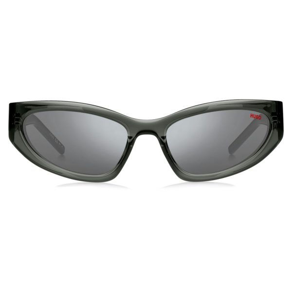 Hugo Boss Lunettes de soleil en acétate gris avec monogramme 3D