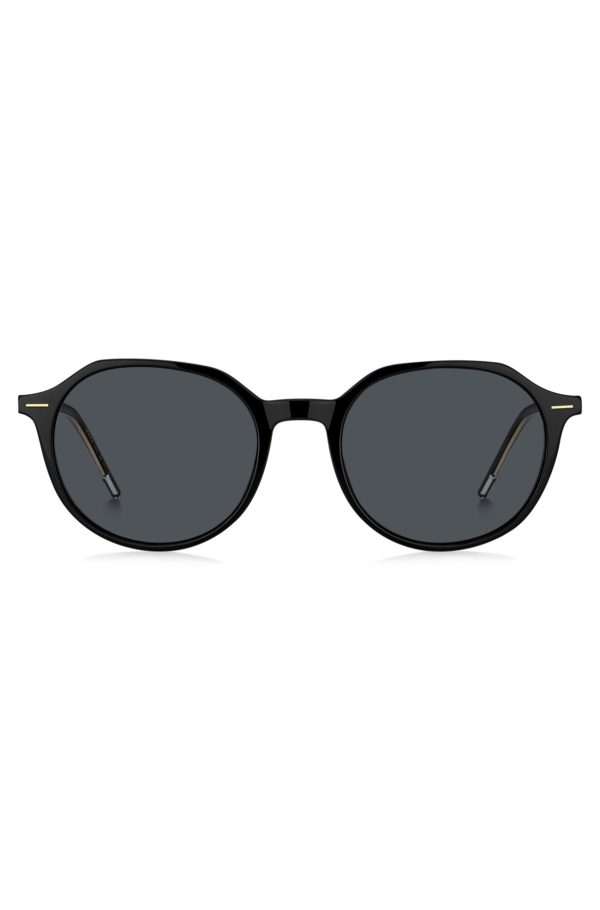 Hugo Boss Lunettes de soleil en acétate noir avec détail doré
