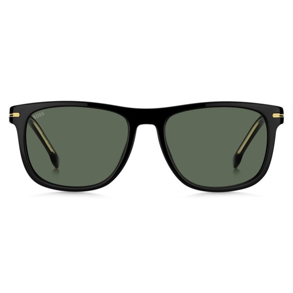 Hugo Boss Lunettes de soleil en acétate noir avec garnitures en métal doré