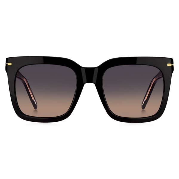 Hugo Boss Lunettes de soleil en acétate noir avec garnitures en métal doré