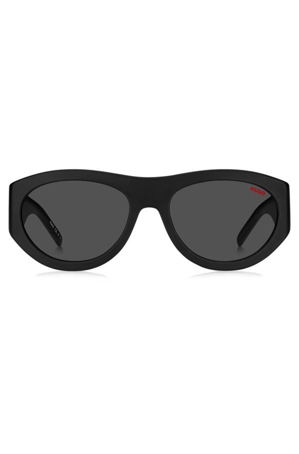 Hugo Boss Lunettes de soleil en acétate noir avec monogramme 3D