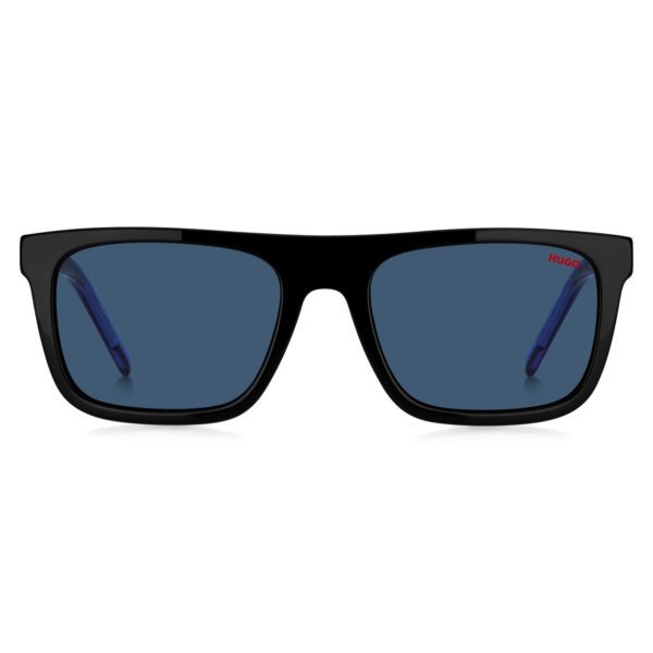 Lunettes de soleil en acétate noir avec verres teintés bleus – Hugo Boss