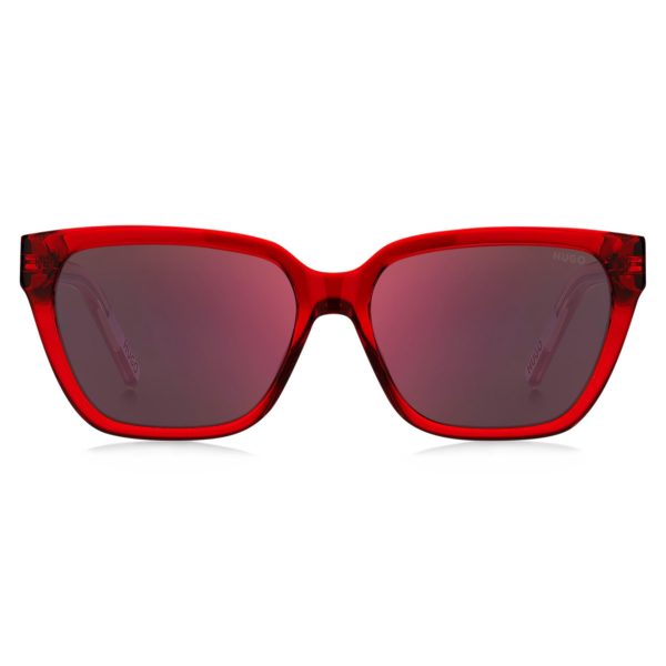 Hugo Boss Lunettes de soleil en acétate rouge avec branches effet dégradé