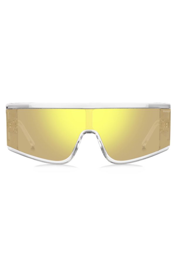 Hugo Boss Lunettes de soleil en acétate transparent avec masque jaune