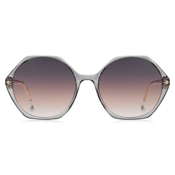 Hugo Boss Lunettes de soleil en acétate transparent avec monture hexagonale