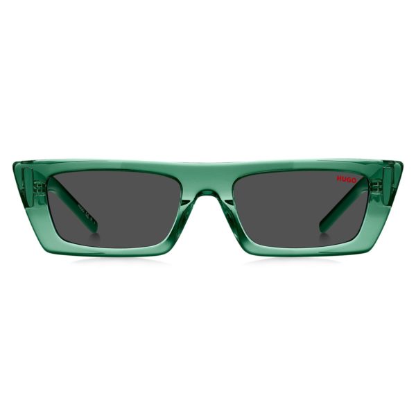 Hugo Boss Lunettes de soleil en acétate vert à logos revisités