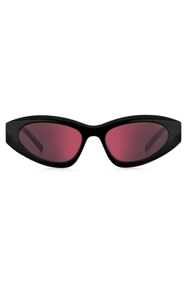 Hugo Boss Lunettes de soleil noires avec chaîne à perles