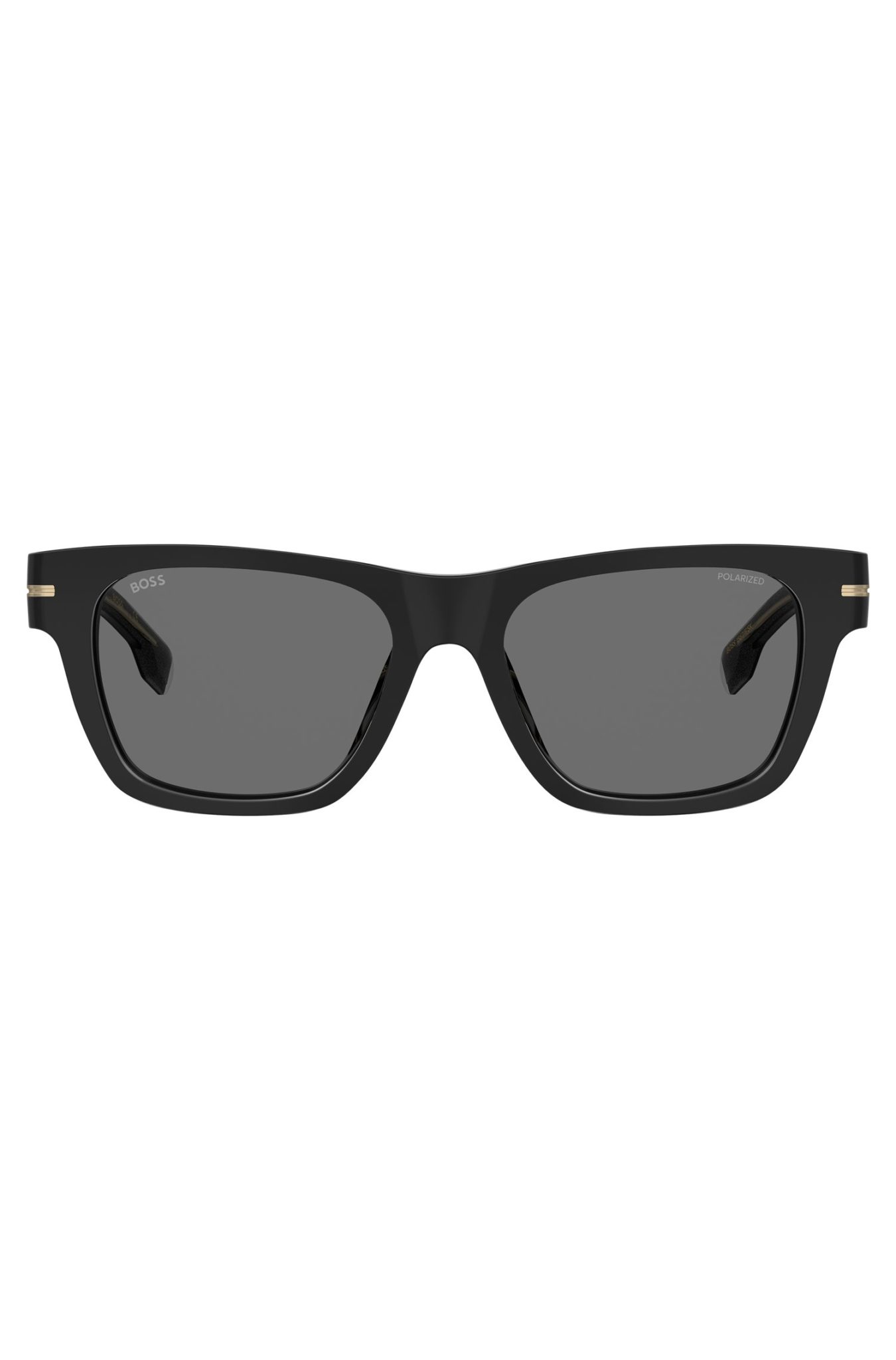 Hugo Boss Lunettes de soleil noires avec détails dorés