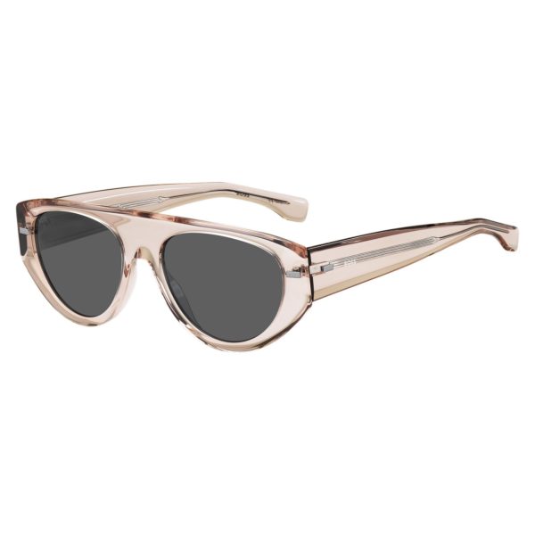 Lunettes de soleil rose translucide en bio-acétate avec rivets à motif – Hugo Boss