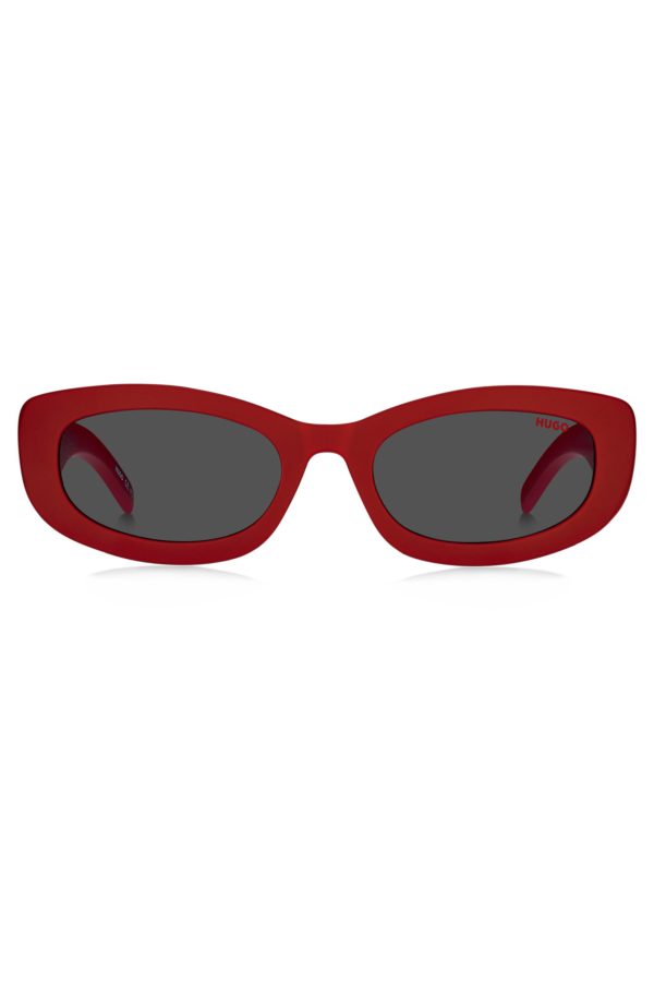 Hugo Boss Lunettes de soleil rouges avec branches logotées