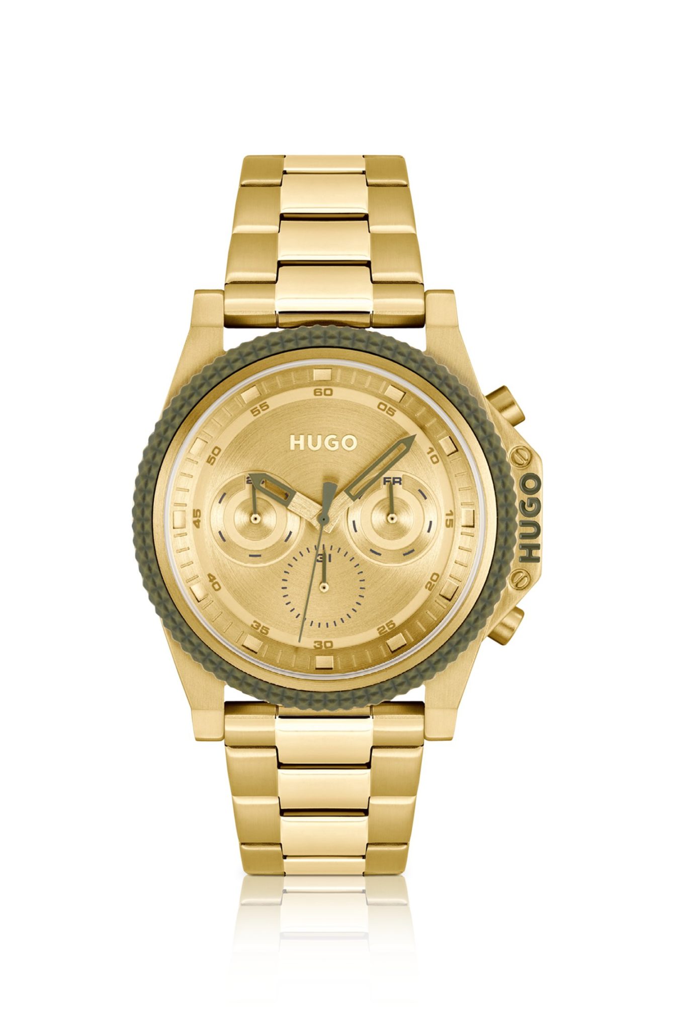 Hugo Boss Montre à cadran doré avec bracelet à maillons