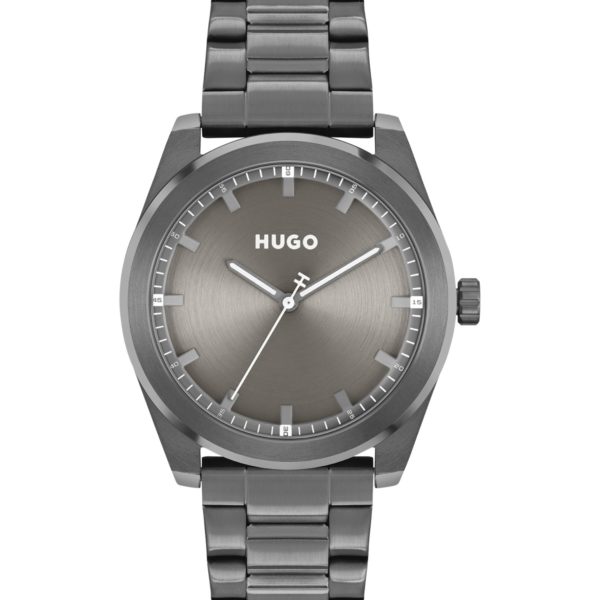 Montre à cadran gris brossé et bracelet à maillons – Hugo Boss