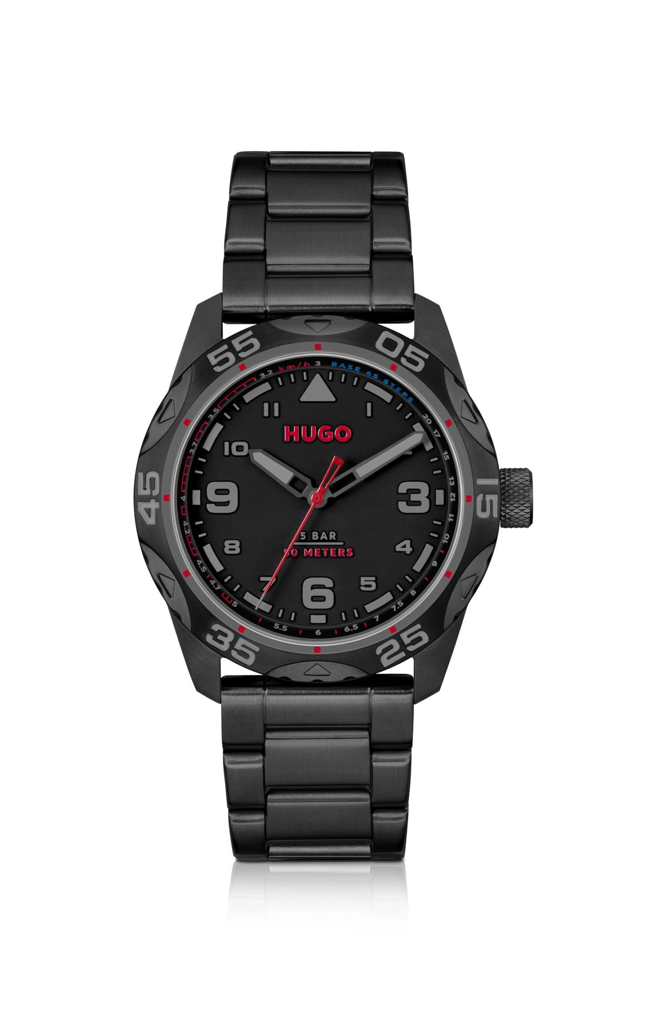 Hugo Boss Montre en acier plaqué noir avec bracelet à maillons