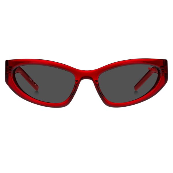 Hugo Boss Monture optique en acétate rouge avec monogramme 3D