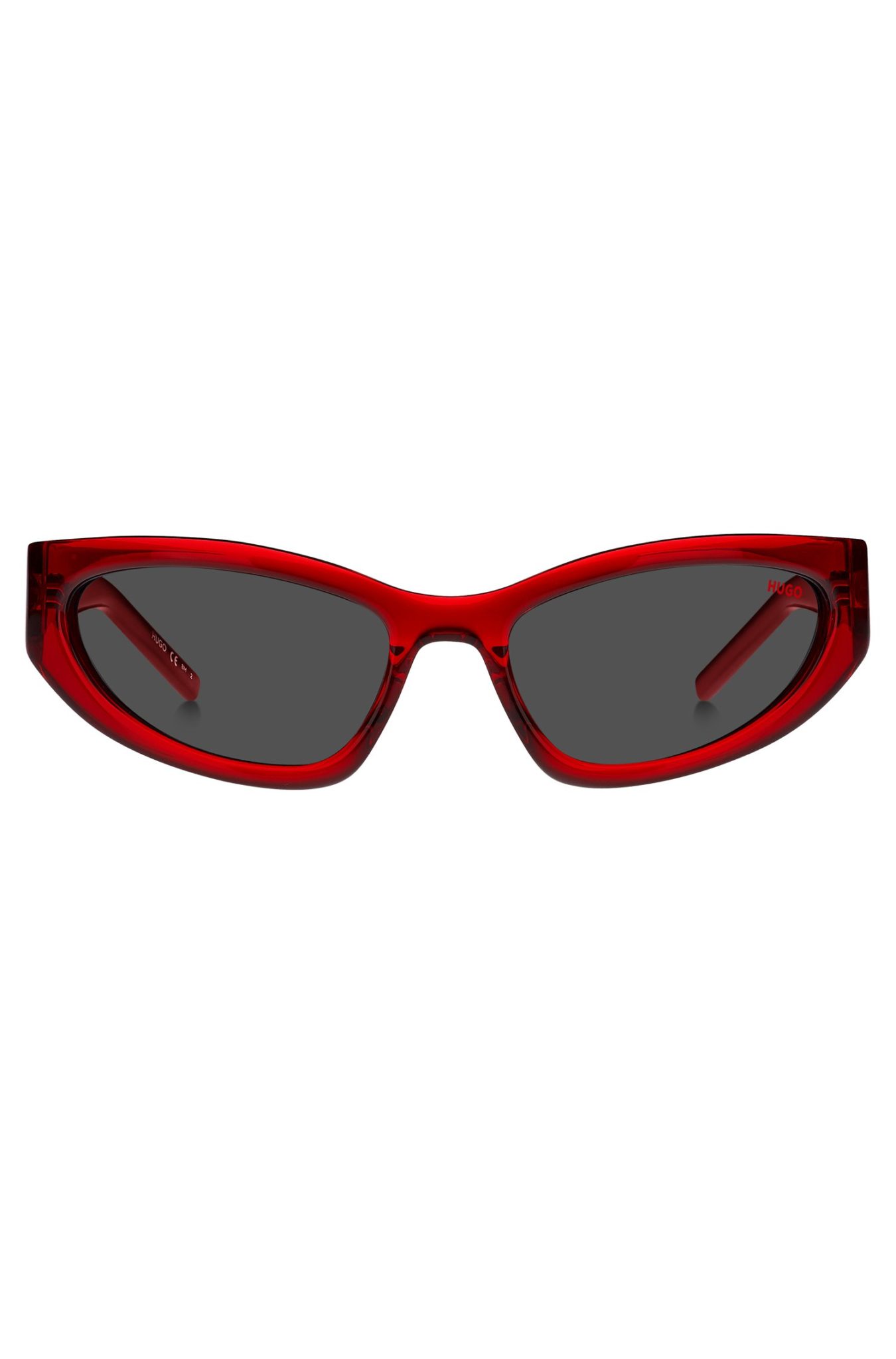 Hugo Boss Monture optique en acétate rouge avec monogramme 3D