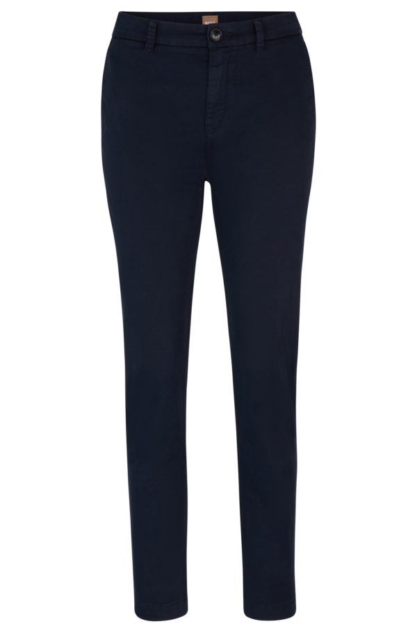 Hugo Boss Pantalon Regular Fit en satin de coton stretch