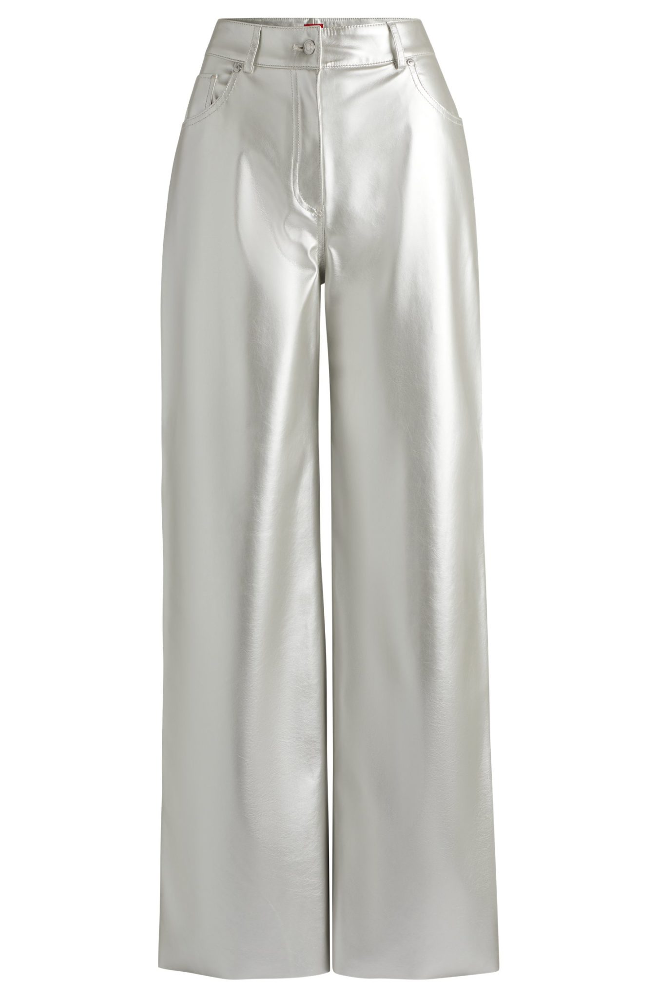 Hugo Boss Pantalon Relaxed Fit en similicuir métallisé