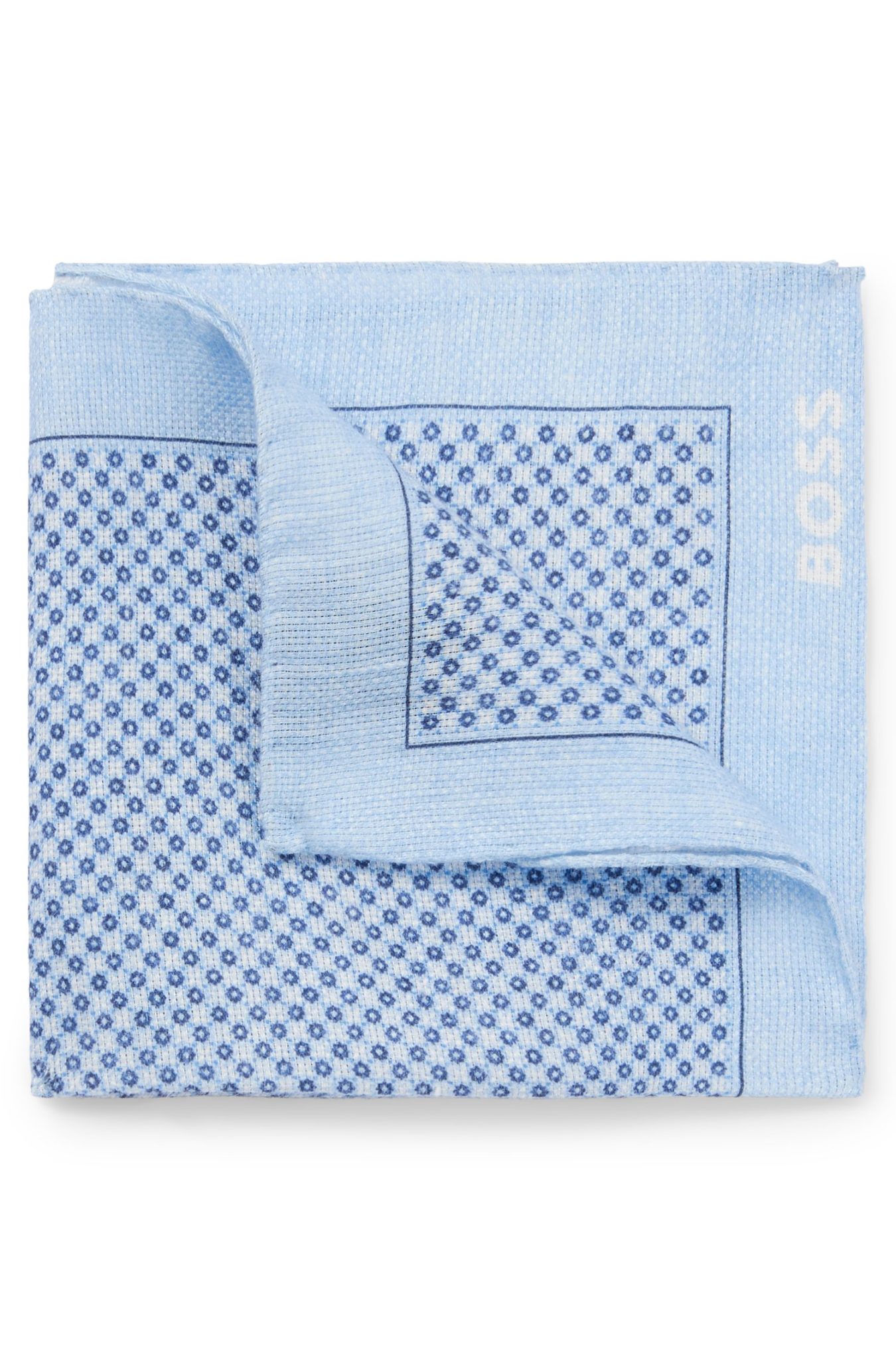 Hugo Boss Pochette de costume imprimée en lin et coton