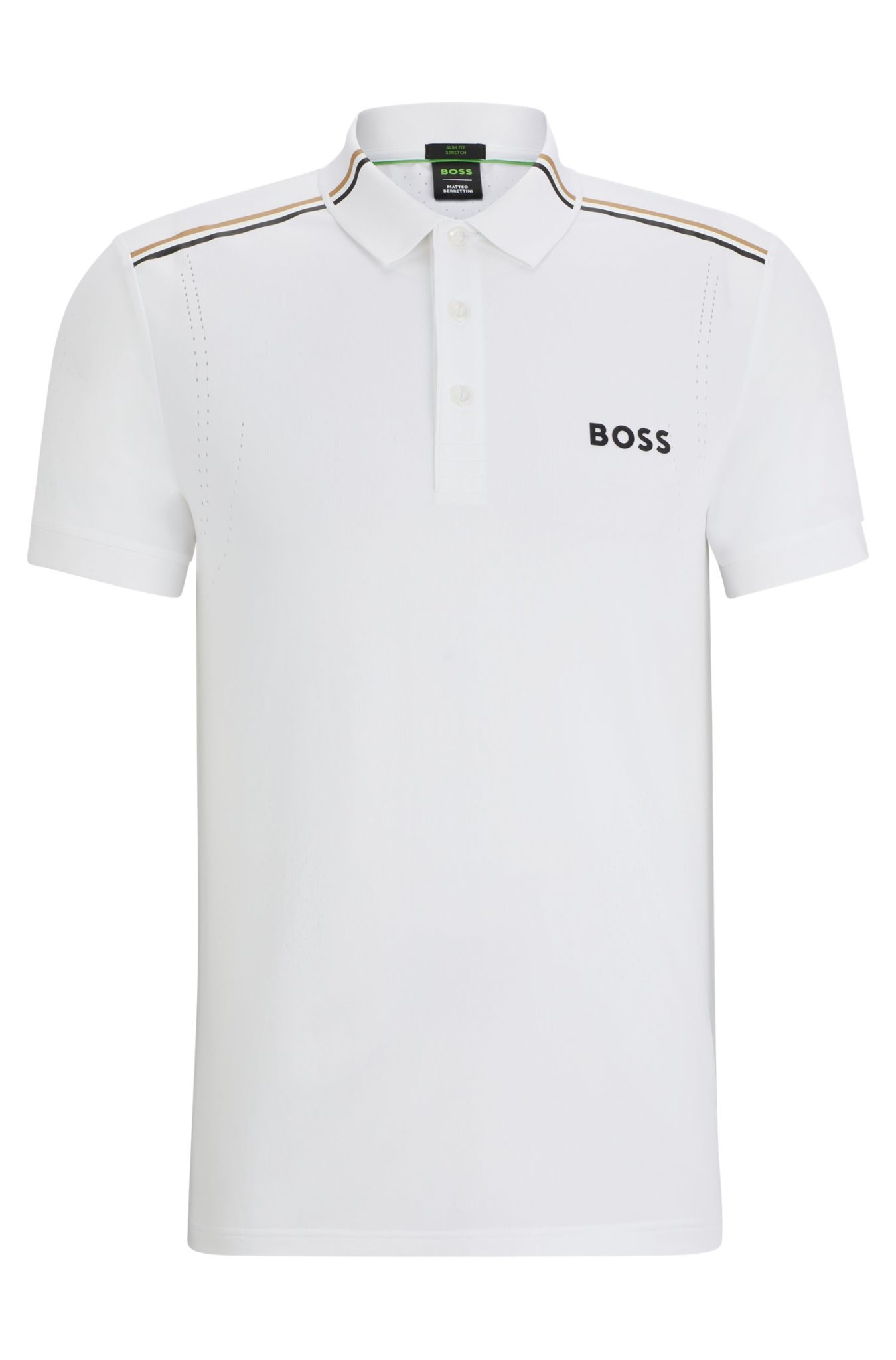 Hugo Boss Polo Slim Fit BOSS x Matteo Berrettini à rayures emblématiques
