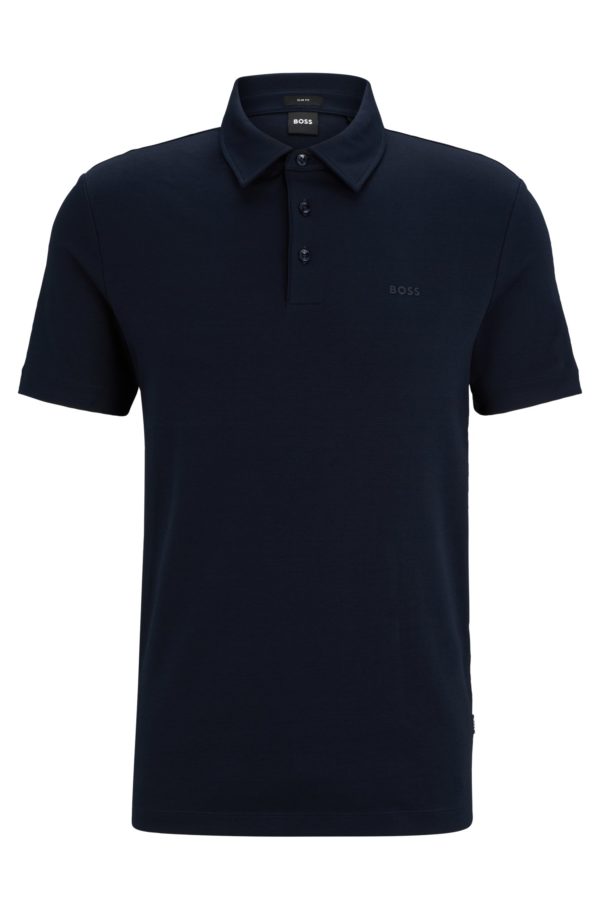 Hugo Boss Polo Slim en coton à logo en gomme