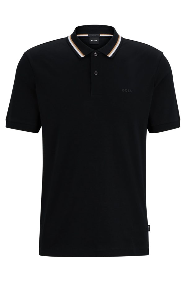 Hugo Boss Polo Slim Fit en coton à col rayé
