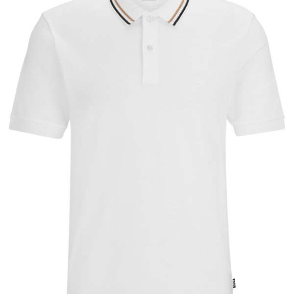 Polo Slim Fit en coton à col rayé – Hugo Boss