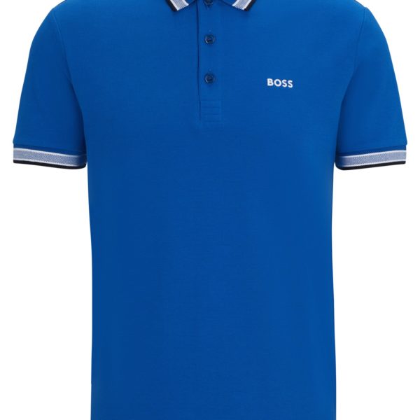 Hugo Boss Polo Paddy en piqué de coton avec sous-col logoté