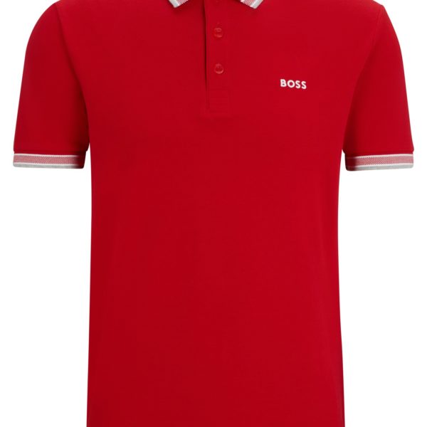 Hugo Boss Polo Paddy en piqué de coton avec sous-col logoté
