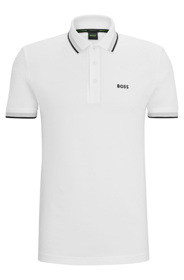 Hugo Boss Polo Paddy en piqué de coton avec sous-col logoté