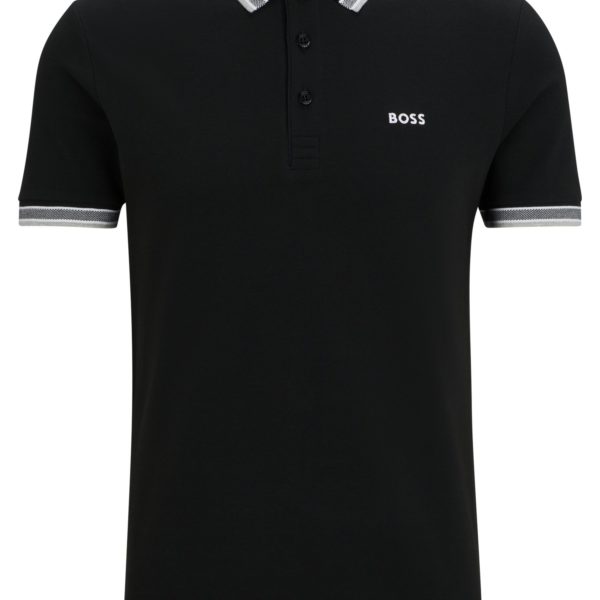 Hugo Boss Polo Paddy en piqué de coton avec sous-col logoté