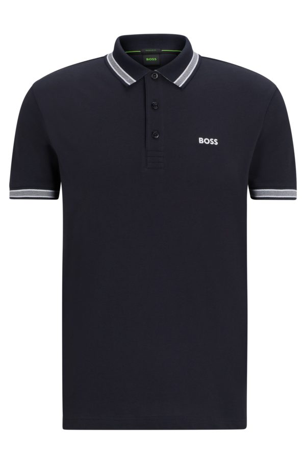 Hugo Boss Polo Paddy en piqué de coton avec sous-col logoté