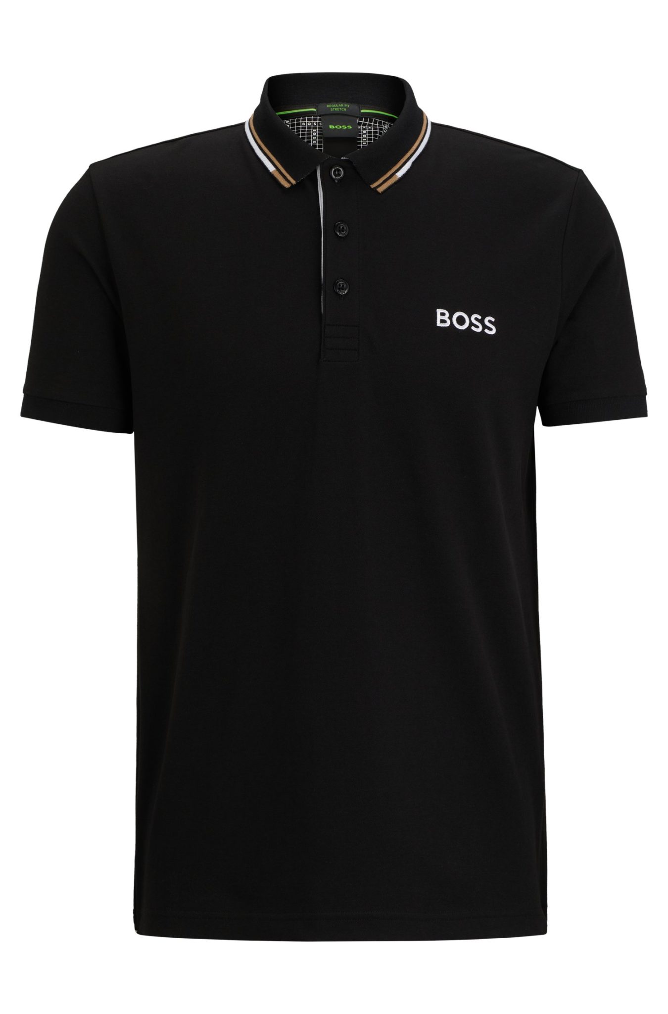 Hugo Boss Polo en coton mélangé avec logos contrastants