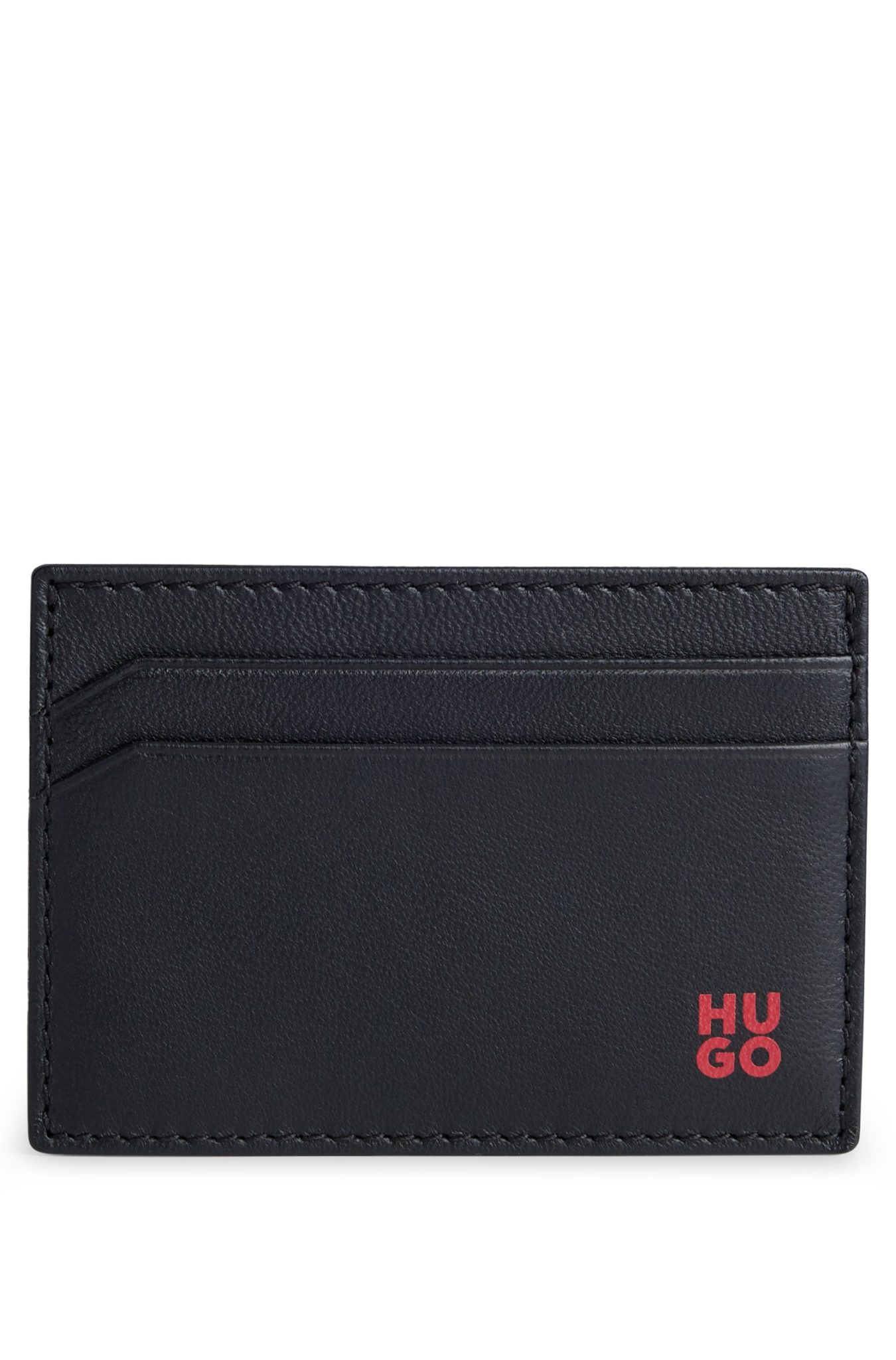 Hugo Boss Porte-cartes en cuir nappa avec logo revisité