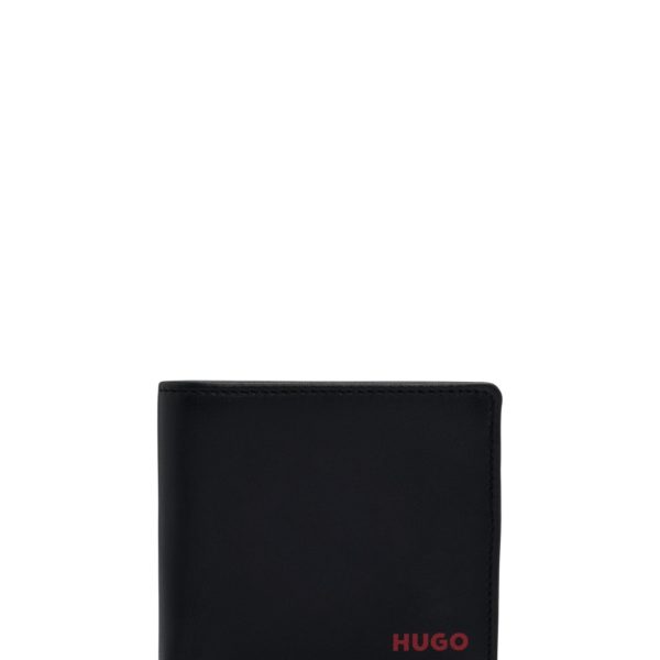 Portefeuille à deux volets en cuir avec logos – Hugo Boss