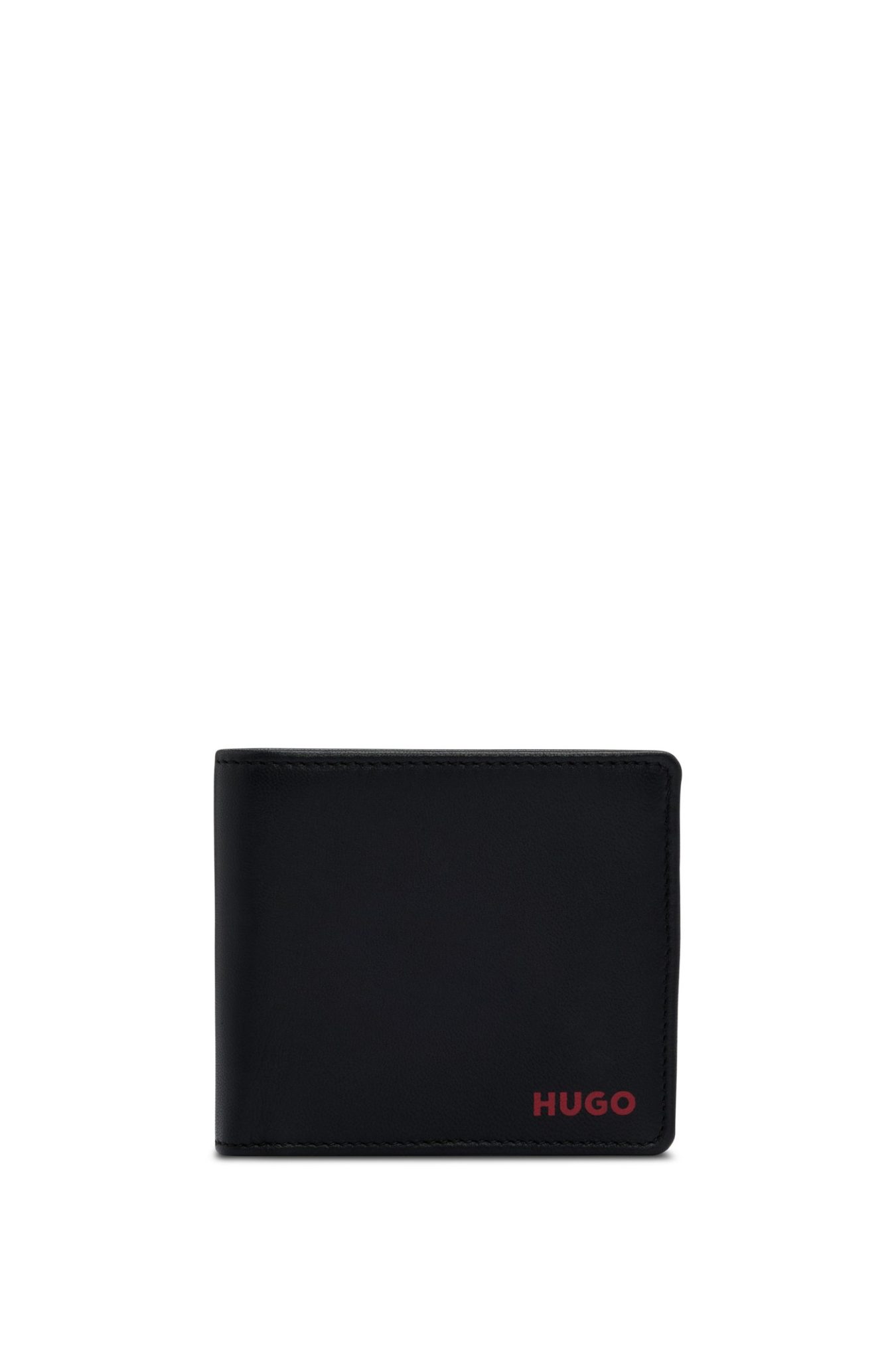 Hugo Boss Portefeuille à deux volets en cuir avec logos