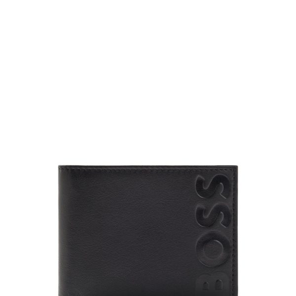 Portefeuille en cuir grainé avec logo embossé – Hugo Boss