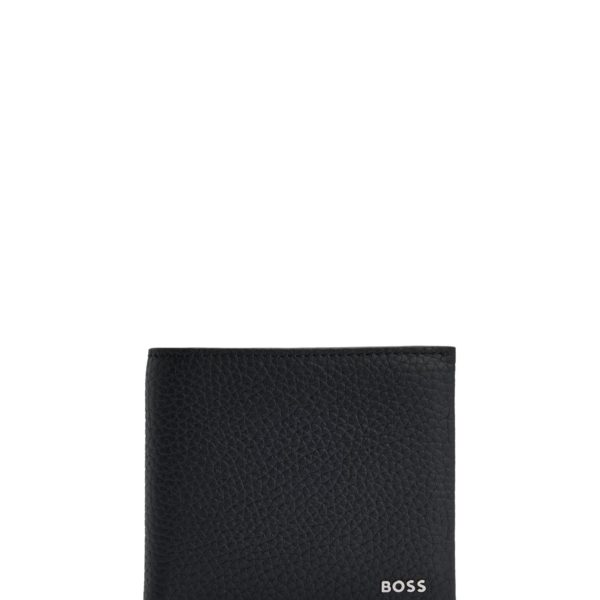 Portefeuille en cuir italien avec logo argenté poli – Hugo Boss