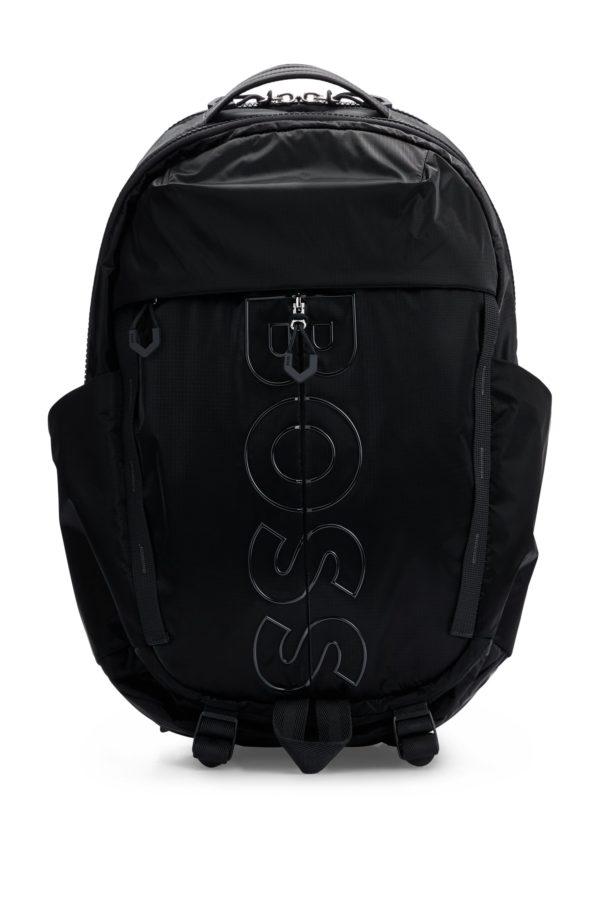 Hugo Boss Sac à dos multi-poches en velours enduit avec logo apparent