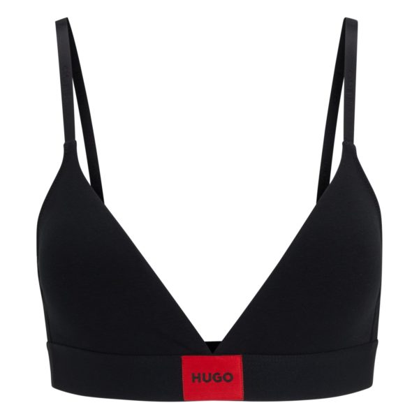Hugo Boss Soutien-gorge triangle en coton stretch avec étiquette logotée rouge