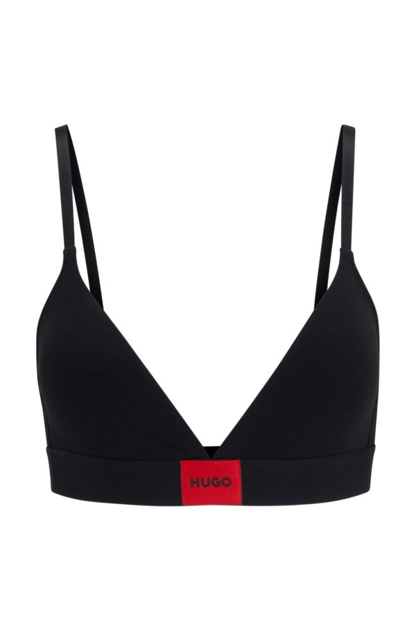 Hugo Boss Soutien-gorge triangle en coton stretch avec étiquette logotée rouge