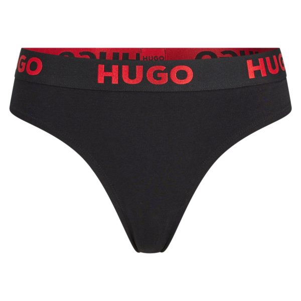 Hugo Boss String en coton stretch avec taille logotée