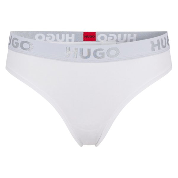 Hugo Boss String en coton stretch avec taille logotée