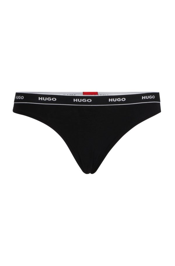 Hugo Boss String en coton stretch avec taille logotée