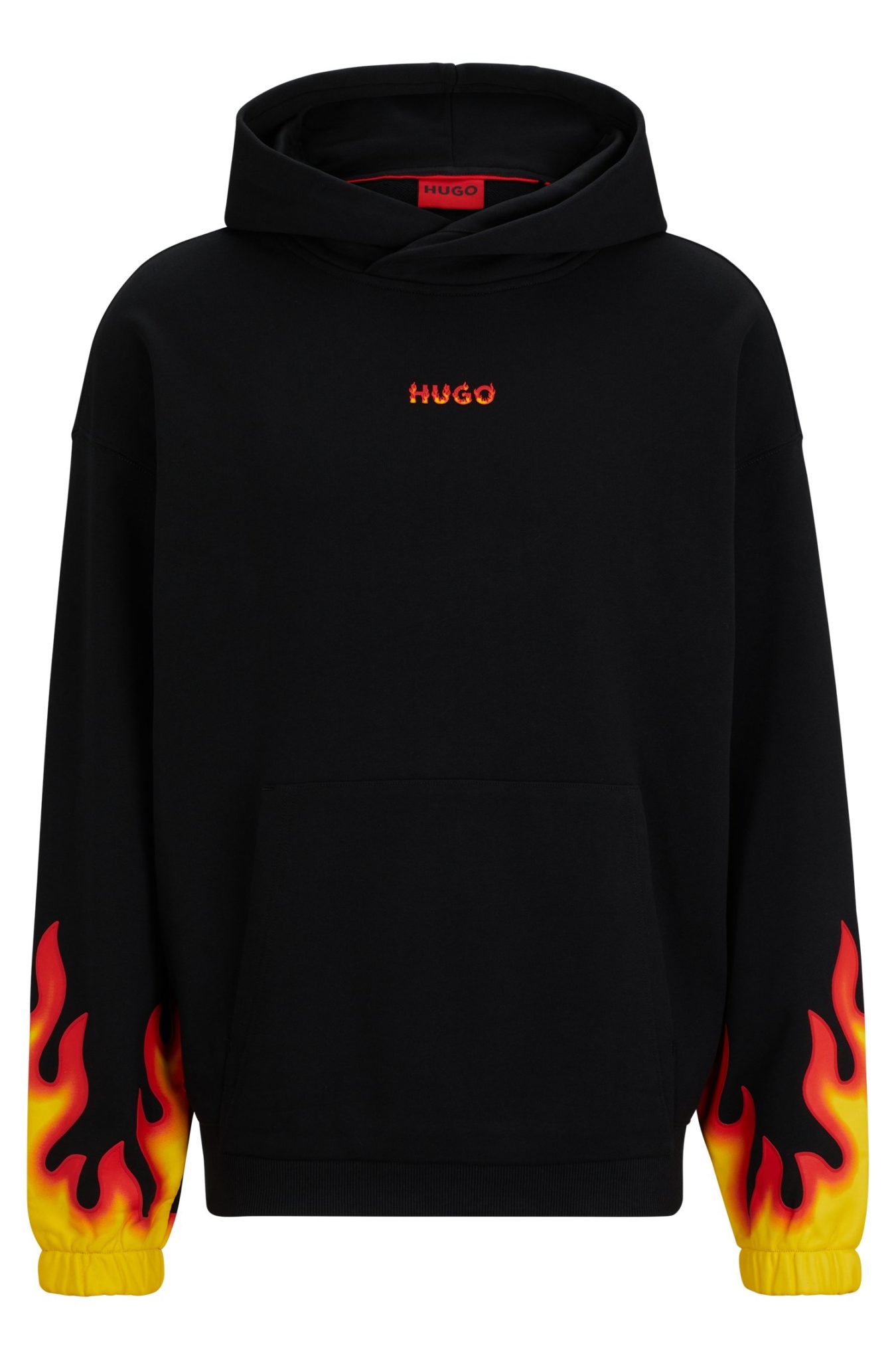 Hugo Boss Sweat à capuche en molleton de coton avec logo flammes en relief