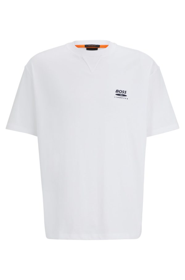 Hugo Boss T-shirt Oversized Fit en jersey de coton avec motif artistique de la saison