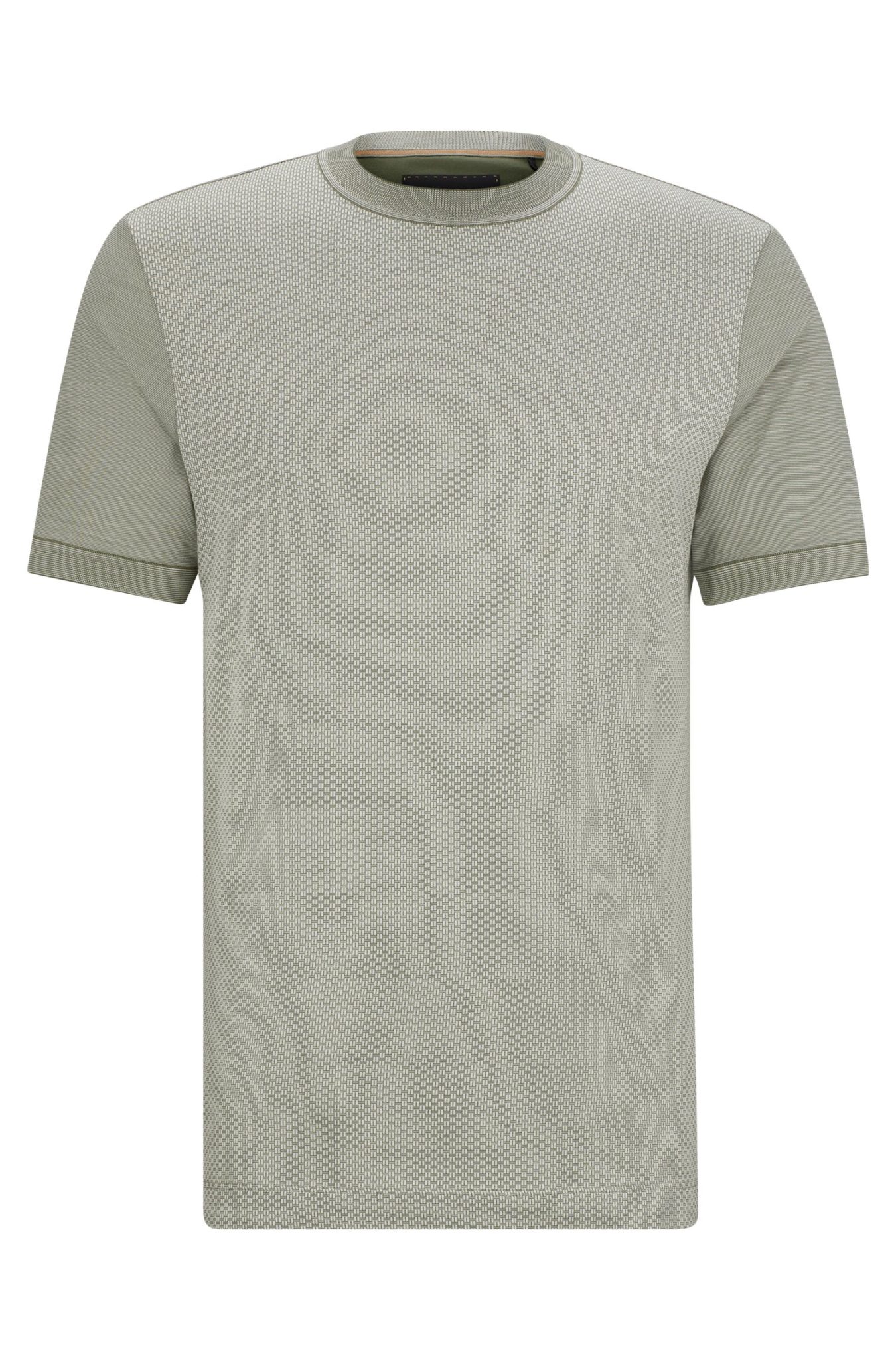 Hugo Boss T-shirt Regular Fit en coton et soie aux structures mélangées