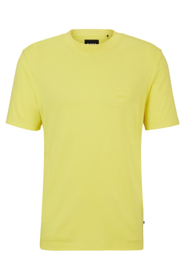 Hugo Boss T-shirt Regular Fit en coton mélangé avec logo embossé