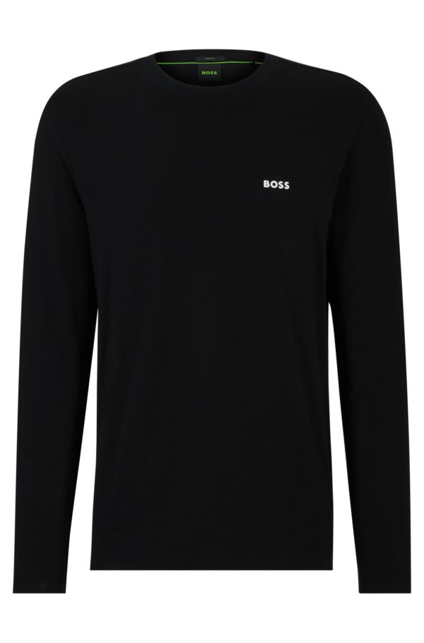 Hugo Boss T-shirt Regular Fit en coton stretch avec logo contrastant
