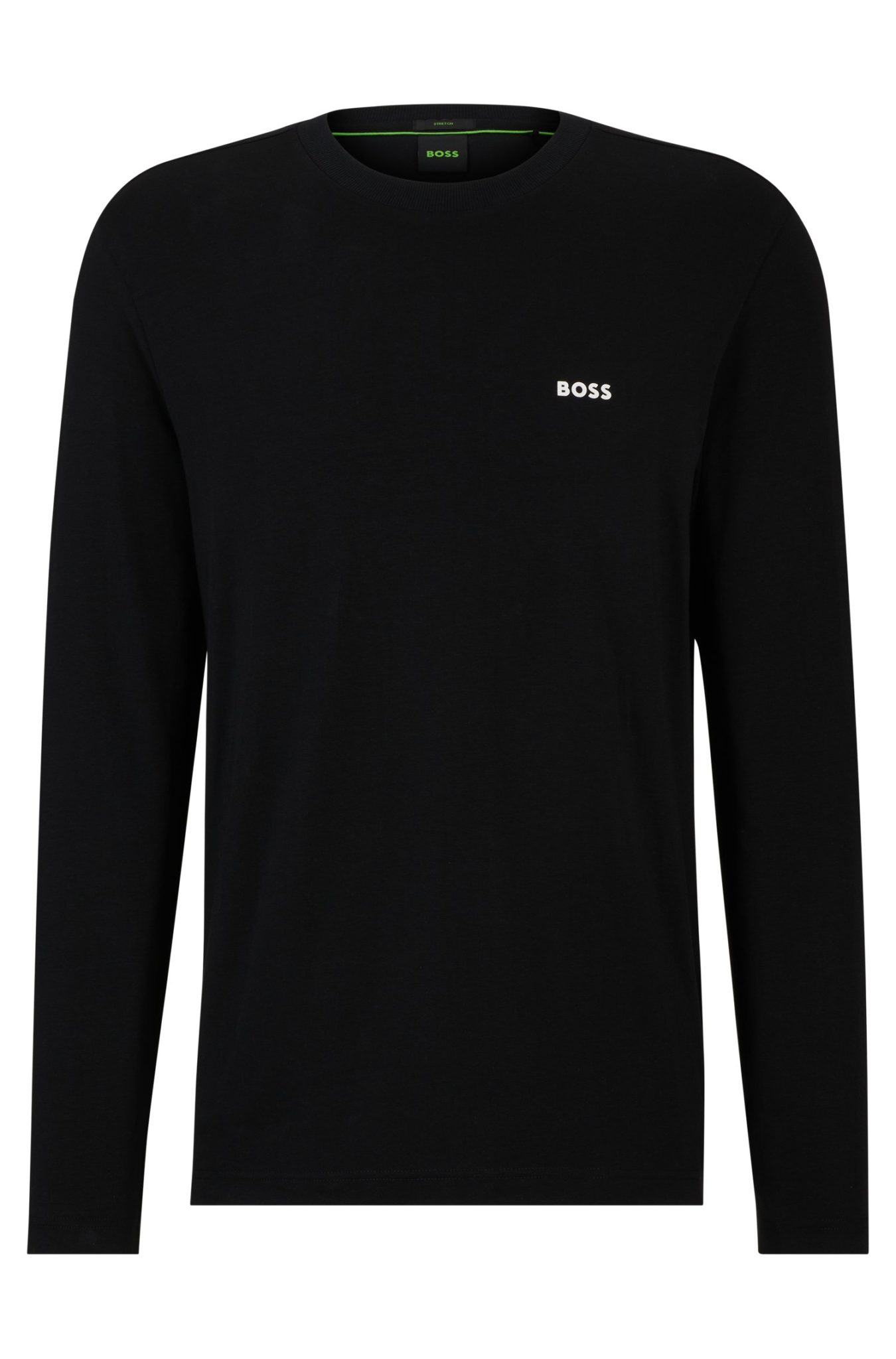 Hugo Boss T-shirt Regular Fit en coton stretch avec logo contrastant