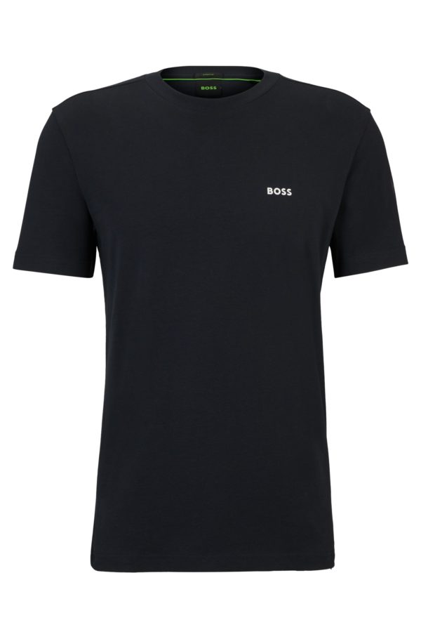 Hugo Boss T-shirt Regular en coton stretch avec logo contrastant